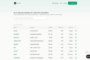 Context7 – 为大模型和AI编辑器提供最新文档和代码示例的平台