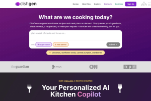 DishGen – AI食谱生成器，输入食材或饮食偏好生成定制食谱