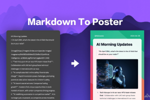 Markdown-to-Image – 开源的在线 Markdown 转海报编辑器