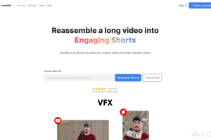 ssemble – 在线AI视频编辑平台，自动识别长视频的高光时刻