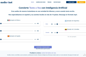 audiobot – AI文本转语音平台，支持西班牙语及14个国家语言和口音