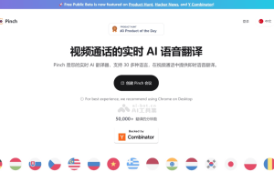 Pinch – AI翻译平台，支持 30 多种语言在视频通话中即时语音翻译