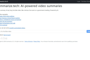 summarize.tech – AI驱动的长视频智能生成文字摘要的在线工具