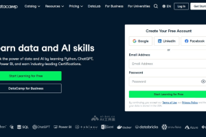 DataCamp – 在线AI学习平台，专注数据科学的编程技能培训