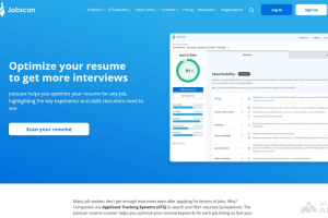 Jobscan – AI简历优化工具，分析简历与职位描述生成匹配率报告