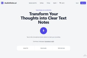 AudioNotes.ai – AI语音转文本应用，自动识别多语言转录整理摘要