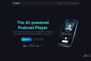 Snipd – AI播客生成器，自动捕捉关键见解生成笔记