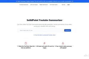 SolidPoint – 在线AI视频摘要工具，输入视频链接自动提取视频精髓