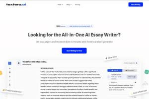 Textero.ai – AI学术写作助手，智能创建大纲自定义论文字数