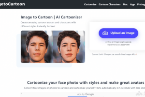 ImagetoCartoon – AI图像转换工具，快速获得多种风格的卡通头像