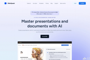 SlideSpeak – AI演示文稿处理工具，自动生成文稿和分析文稿内容