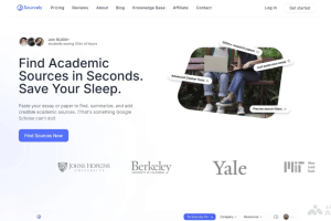 Sourcely – AI学术搜索工具，自动搜索、总结和添加学术来源
