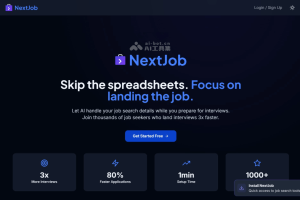 NextJob – AI求职工具，自动处理求职细节智能生成求职信
