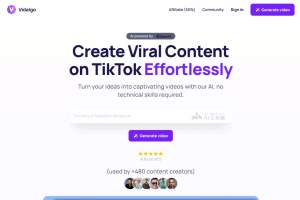 Vidalgo – AI视频创作工具，制作适合TikTok、YouTube和Instagram等平台视频