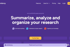 scholarcy – AI学术文献辅助工具，自动生成摘要提取核心内容