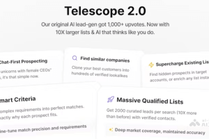 Telescope 2.0 – AI销售线索生成平台，自定义搜索条件精准定位销售线索