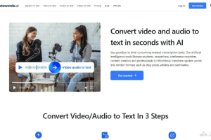 Videotoword.ai – 视频和音频转文字的AI在线平台，准确率高达99.9%