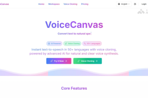 VoiceCanvas – 开源AI语音合成平台，支持多语言、多音色、声音克隆服务