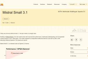 Mistral Small 3.1 – Mistral AI 开源的多模态 AI 模型