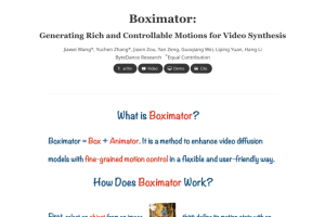 Boximator – 字节推出的控制视频生成中对象运动的框架