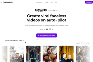 FacelessReels – AI短视频生成平台，自动发布到社交平台