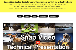 Snap Video – Snapchat公司推出的AI视频生成模型