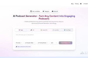 Twocast – AI双人播客生成器，模拟真实双人对话形式