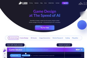 Ludo.ai – AI游戏开发平台，提供构思到开发全流程支持